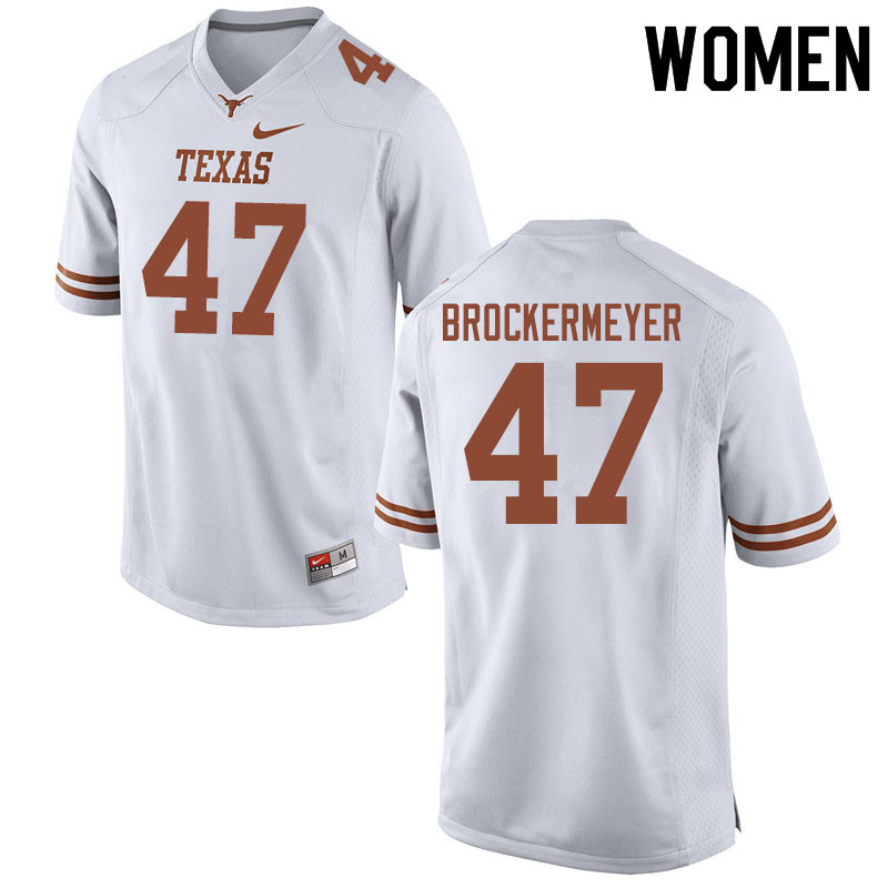 Women #47 Luke Brockermeyer Texas Longhorns College Football Jerseys Sale-White